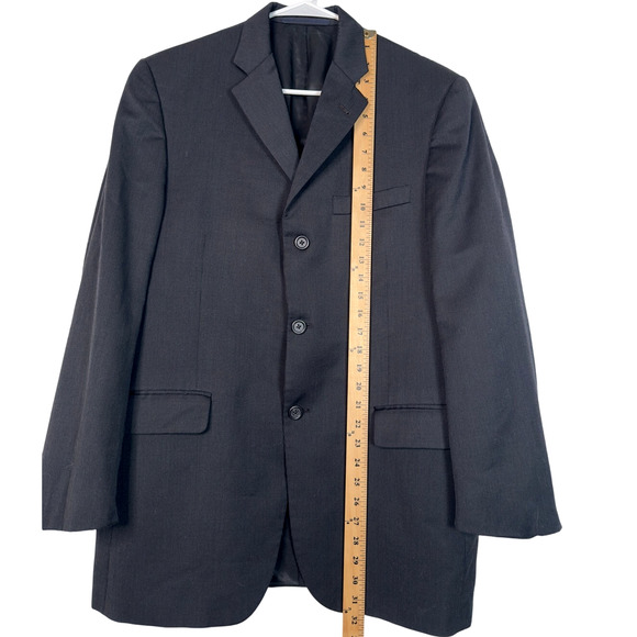 Burberry 40R Bond Street Wool Suit Jacket 3 Button Pinstripe Blazer Black EUC! - Picture 7 of 8